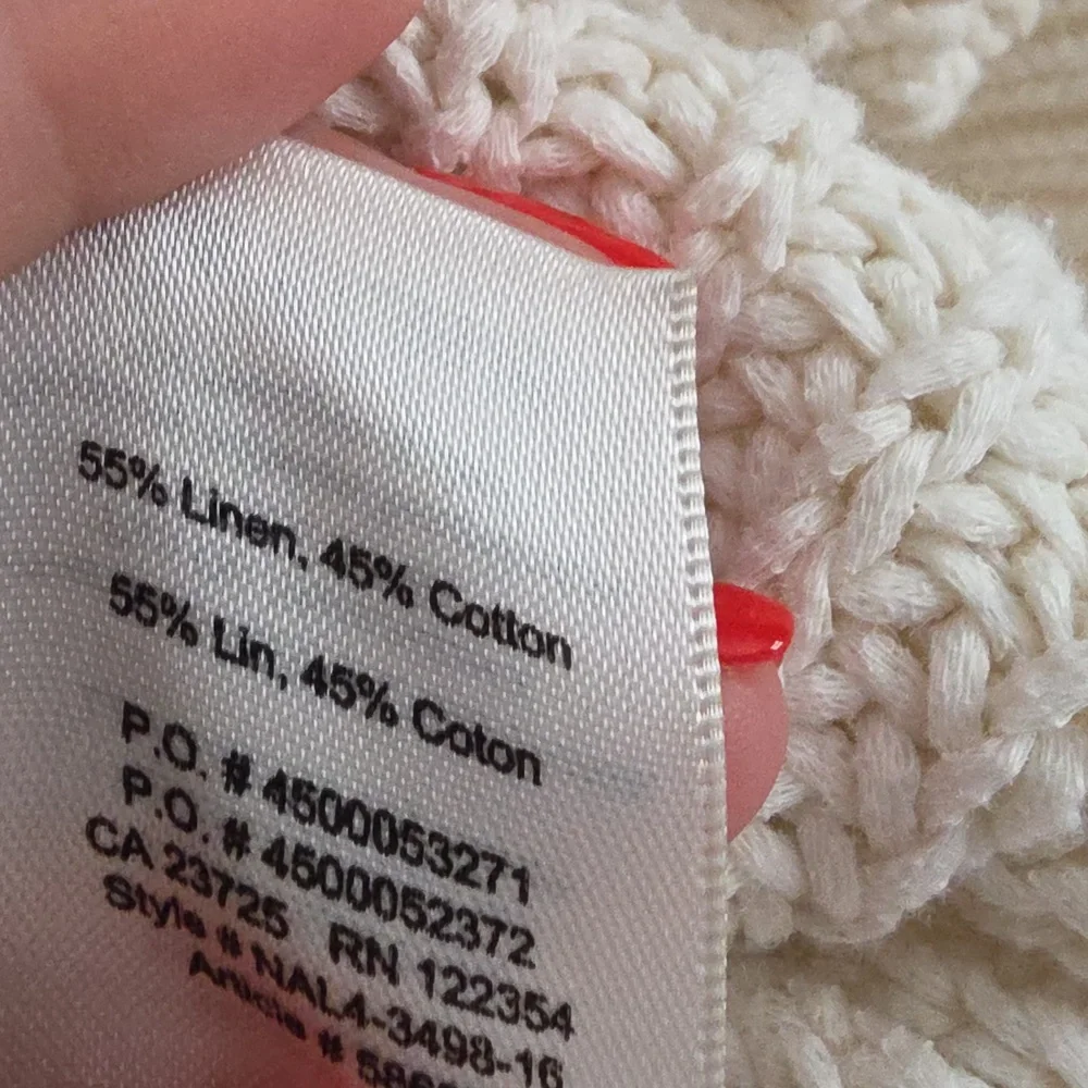 ARITZIA | Wilfred Ivory Linen Randonnai Sweater Chunky Knit Side Slits sz S - Picture 9 of 9